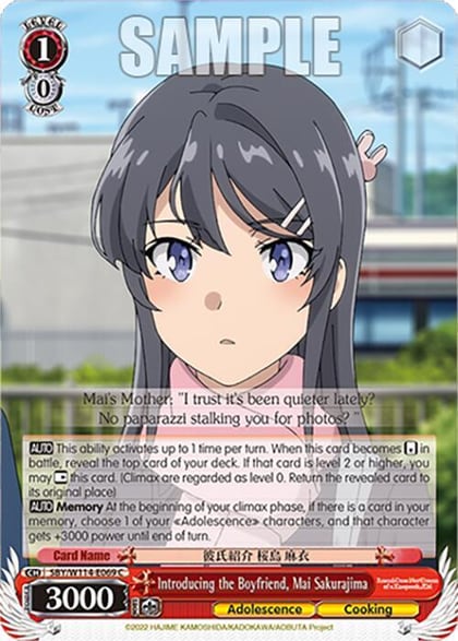 Introducing the Boyfriend, Mai Sakurajima, Rascal Does Not Dream Series SBY/W114-E069 C