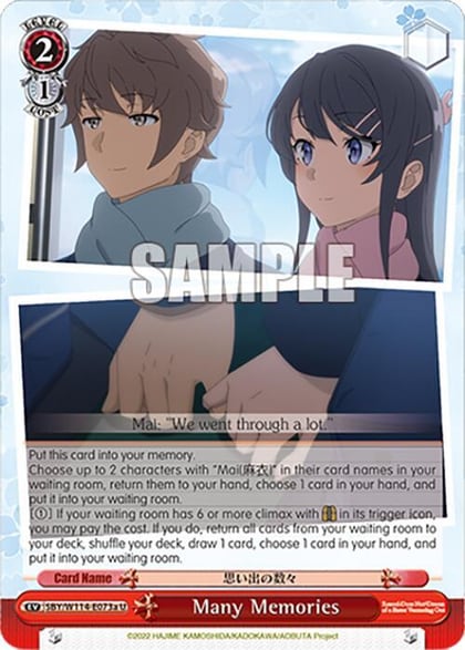 Many Memories (A), Rascal Does Not Dream Series SBY/W114-E073a U