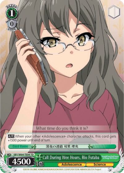 Call During Wee Hours, Rio Futaba, Rascal Does Not Dream of Bunny Girl Senpai SBY/W64-TE04 TD
