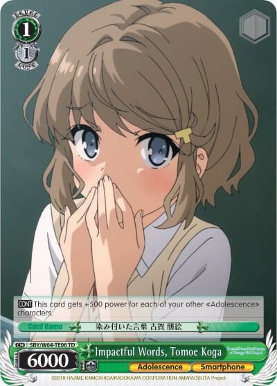Impactful Words, Tomoe Koga, Rascal Does Not Dream of Bunny Girl Senpai SBY/W64-TE06 TD