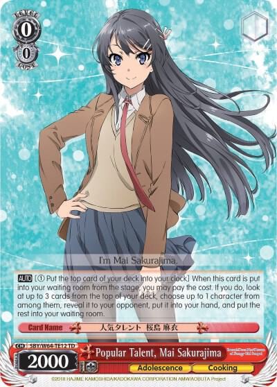 Popular Talent, Mai Sakurajima, Rascal Does Not Dream of Bunny Girl Senpai SBY/W64-TE12 TD