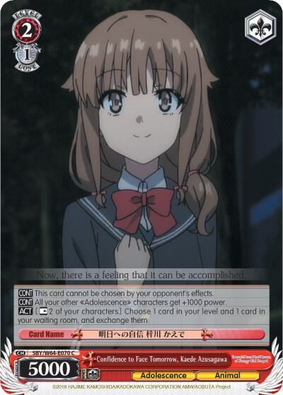 Confidence to Face Tomorrow, Kaede Azusagawa, Rascal Does Not Dream of Bunny Girl Senpai SBY/W64-E070 C