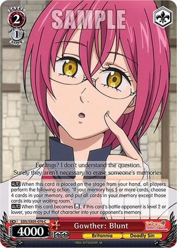 Gowther: Blunt, The Seven Deadly Sins: Revival of The Commandments SDS/SX05-076 C