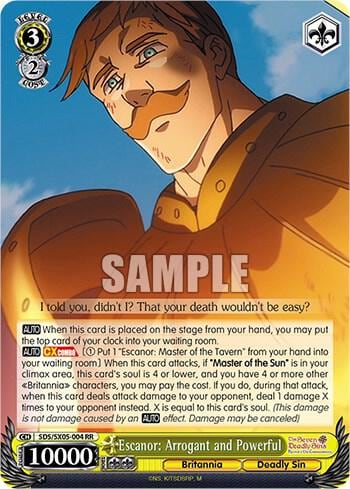 Escanor: Arrogant and Powerful, The Seven Deadly Sins: Revival of The Commandments SDS/SX05-004 RR