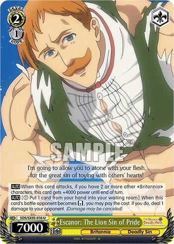 Escanor: The Lion Sin of Pride, The Seven Deadly Sins: Revival of The Commandments SDS/SX05-016 U