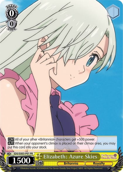 Elizabeth: Azure Skies, The Seven Deadly Sins: Revival of The Commandments SDS/SX03-P01 PR