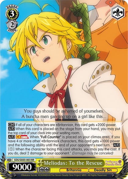 Meliodas: To the Rescue, The Seven Deadly Sins SDS/SX03-003 RR