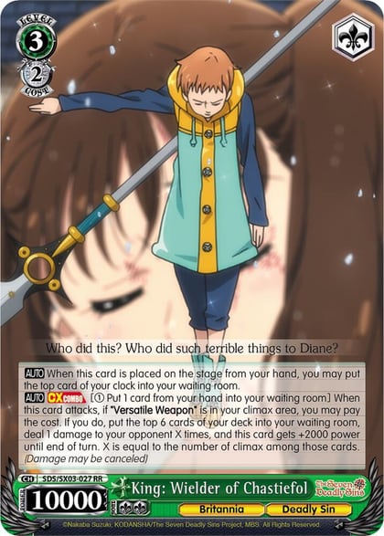 King: Wielder of Chastiefol, The Seven Deadly Sins SDS/SX03-027 RR