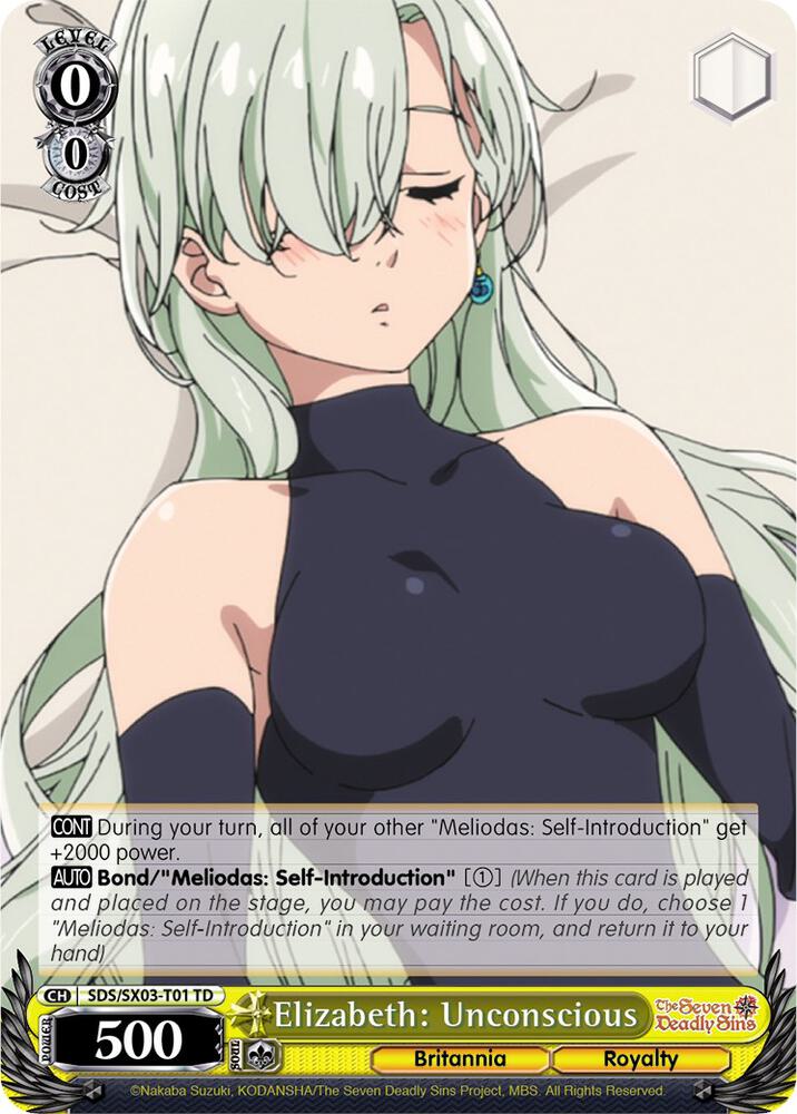 Elizabeth: Unconscious, The Seven Deadly Sins SDS/SX03-T01 TD