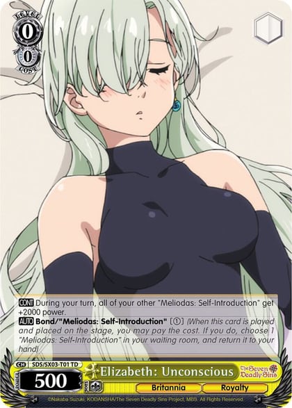 Elizabeth: Unconscious, The Seven Deadly Sins SDS/SX03-T01 TD