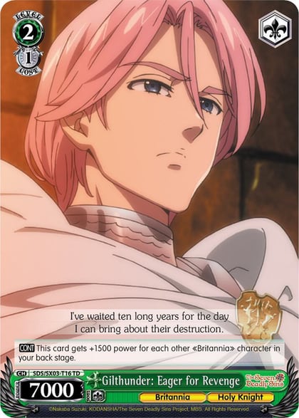 Gilthunder: Eager for Revenge, The Seven Deadly Sins SDS/SX03-T16 TD