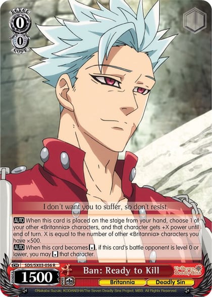 Ban: Ready to Kill, The Seven Deadly Sins SDS/SX03-056 R