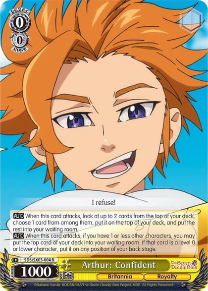 Arthur: Confident, The Seven Deadly Sins SDS/SX03-004 R