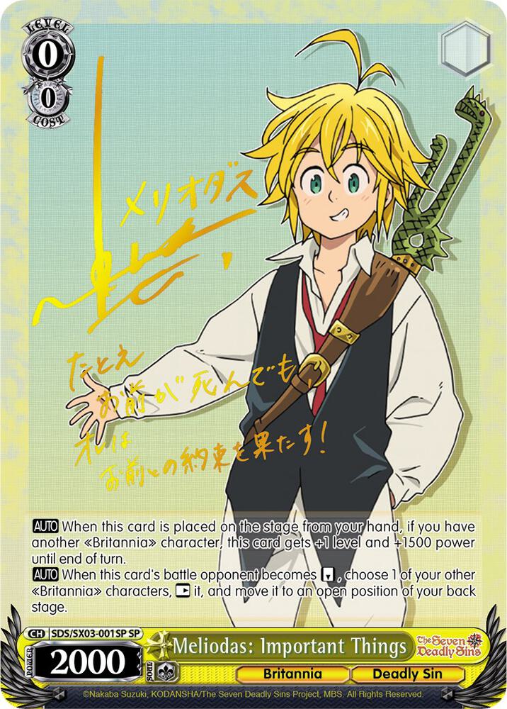 Meliodas: Important Things (SP), The Seven Deadly Sins SDS/SX03-001SP SP