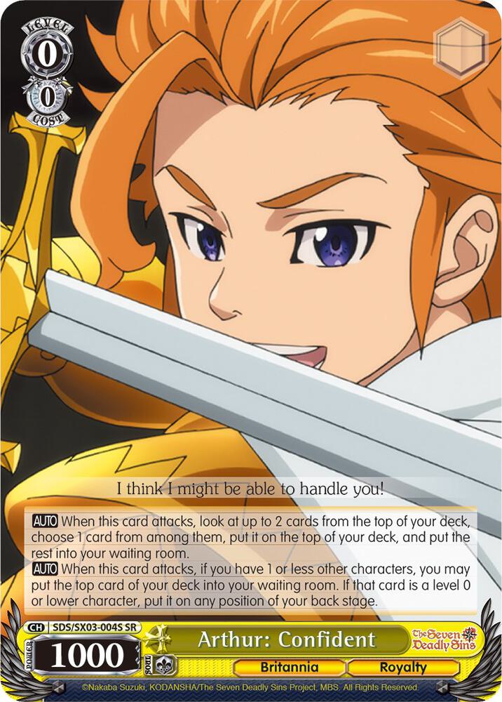 Arthur: Confident (SR), The Seven Deadly Sins SDS/SX03-004S SR