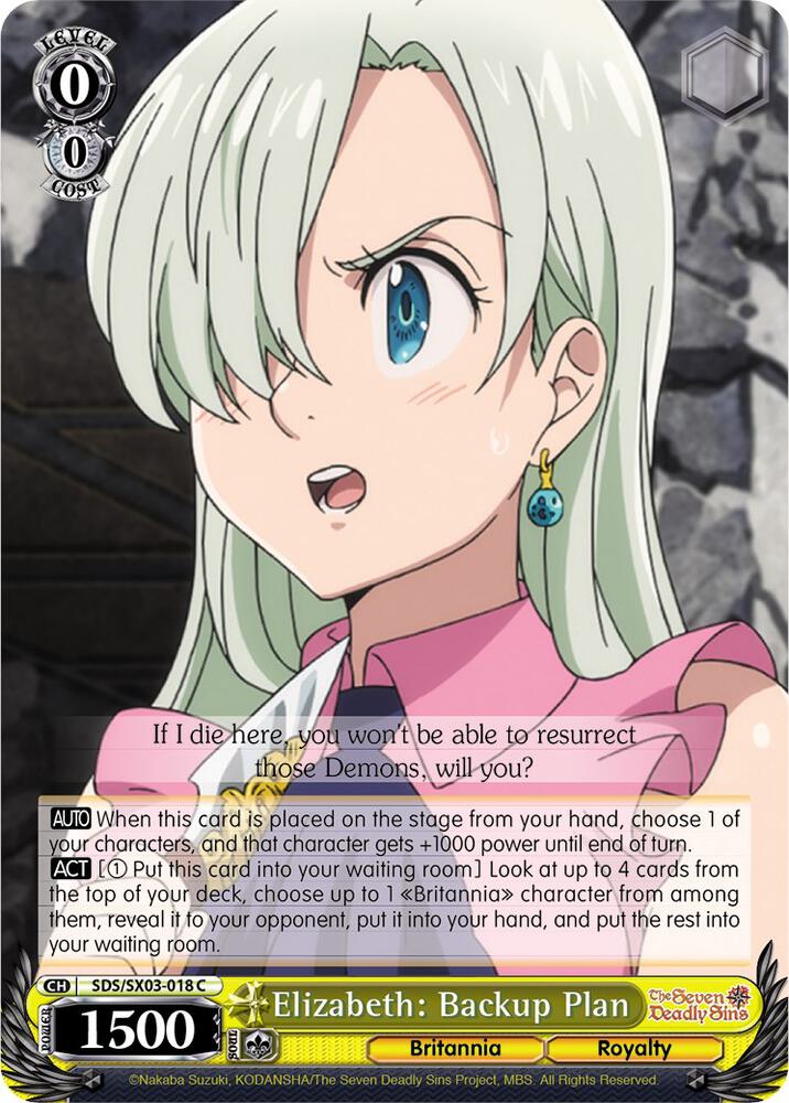 Elizabeth: Backup Plan, The Seven Deadly Sins SDS/SX03-018 C