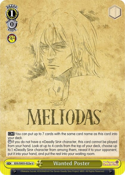 Wanted Poster (A), The Seven Deadly Sins SDS/SX03-022a U