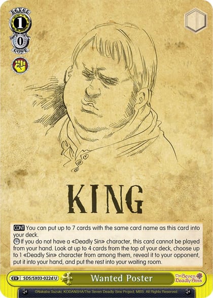 Wanted Poster (D), The Seven Deadly Sins SDS/SX03-022d U
