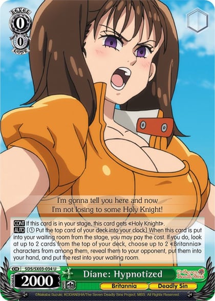Diane: Hypnotized, The Seven Deadly Sins SDS/SX03-034 U