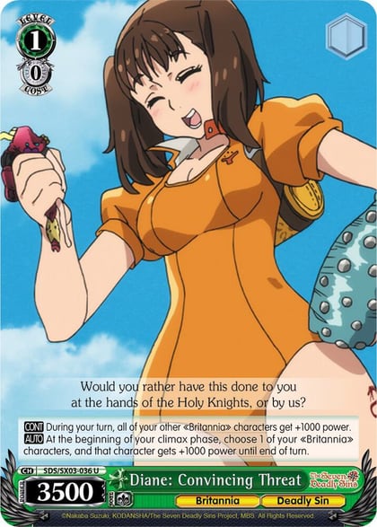 Diane: Convincing Threat, The Seven Deadly Sins SDS/SX03-036 U