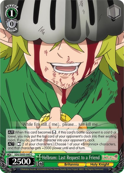 Helbram: Last Request to a Friend, The Seven Deadly Sins SDS/SX03-045 C