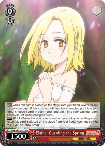 Elaine: Guarding the Spring (SR), The Seven Deadly Sins SDS/SX03-057S SR