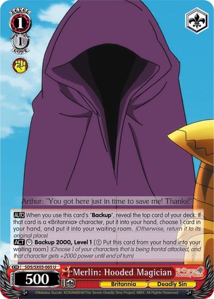Merlin: Hooded Magician, The Seven Deadly Sins SDS/SX03-065 U