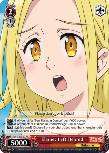 Elaine: Left Behind, The Seven Deadly Sins SDS/SX03-073 C