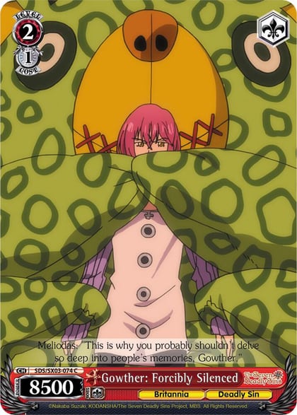 Gowther: Forcibly Silenced, The Seven Deadly Sins SDS/SX03-074 C