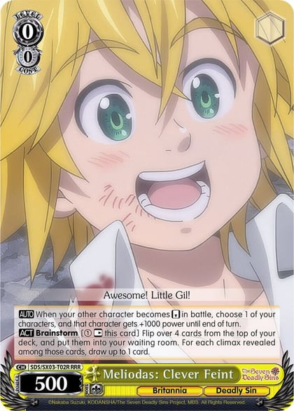 Meliodas: Clever Feint (RRR), The Seven Deadly Sins SDS/SX03-T02R RRR