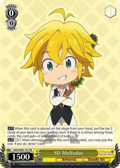 SD Meliodas, The Seven Deadly Sins SDS/SX03-101 PR