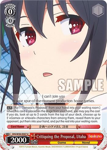 Critiquing the Proposal, Utaha, Saekano: How to Raise a Boring Girlfriend SHS/W56-E067 U
