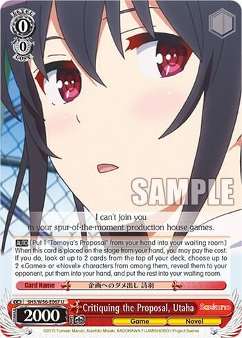 Critiquing the Proposal, Utaha, Saekano: How to Raise a Boring Girlfriend SHS/W56-E067 U