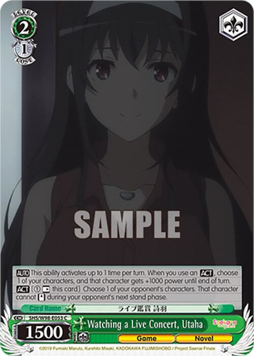 Watching a Live Concert, Utaha, Saekano the Movie: Finale SHS/W98-E053 C