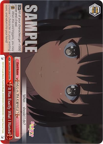 It Was Exactly What I Wanted (RRR), Saekano the Movie: Finale SHS/W98-E082R RRR