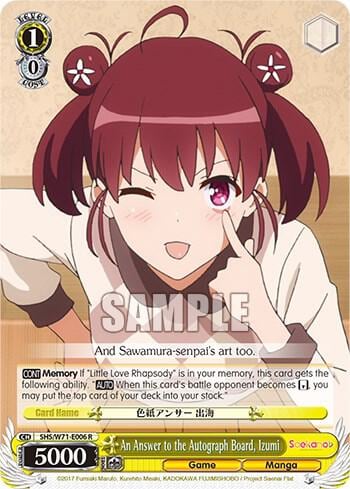 An Answer to the Autograph Board, Izumi, Saekano How to Raise a Boring Girlfriend. flat SHS/W71-E006 R