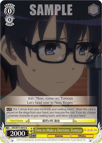 Time to Make a Decision, Tomoya, Saekano How to Raise a Boring Girlfriend. flat SHS/W71-E013 U