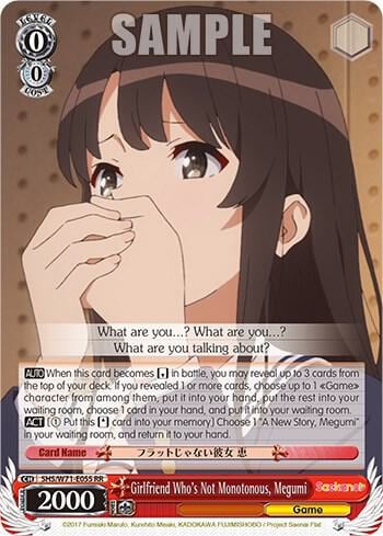 Girlfriend Who's Not Monotonous, Megumi, Saekano How to Raise a Boring Girlfriend. flat SHS/W71-E055 RR