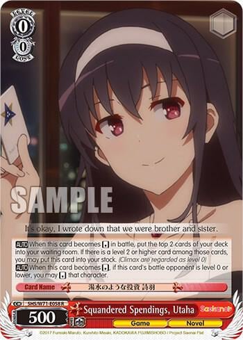 Squandered Spendings, Utaha, Saekano How to Raise a Boring Girlfriend. flat SHS/W71-E058 R