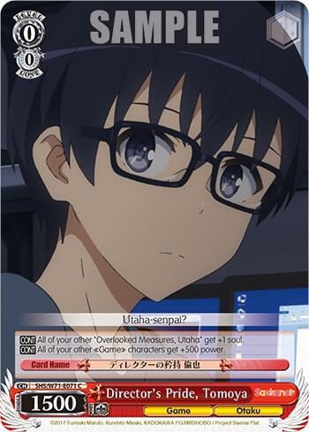Director's Pride, Tomoya, Saekano How to Raise a Boring Girlfriend. flat SHS/W71-E071 C