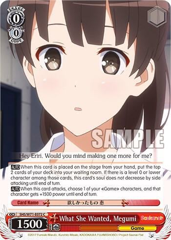 What She Wanted, Megumi, Saekano How to Raise a Boring Girlfriend. flat SHS/W71-E072 C