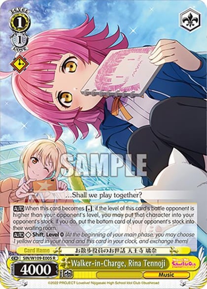 Walker-in-Charge, Rina Tennoji, Love Live! School idol festival 2 MIRACLE LIVE! SIN/W109-E005 R