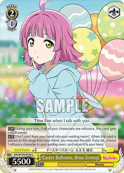 Easter Balloons, Rina Tennoji, Love Live! School idol festival 2 MIRACLE LIVE! SIN/W109-E030 C