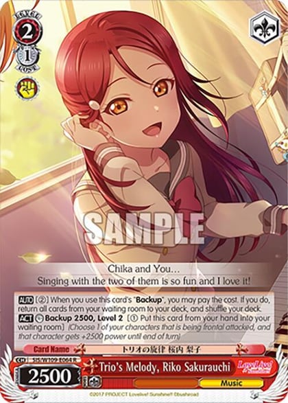 Trio's Melody, Riko Sakurauchi, Love Live! School idol festival 2 MIRACLE LIVE! SIS/W109-E064 R