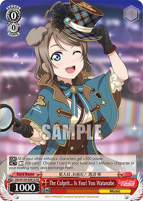 The Culprit Is You! You Watanabe (SR), Love Live! School idol festival 2 MIRACLE LIVE! SIS/W109-E081S SR