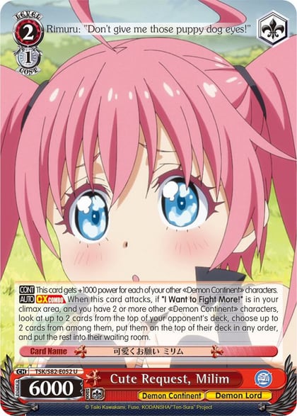 Cute Request, Milim, That Time I Got Reincarnated as a Slime Vol.2 TSK/S82-E052 U