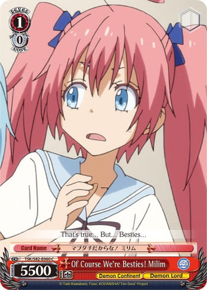 Of Course We're Besties! Milim, That Time I Got Reincarnated as a Slime Vol.2 TSK/S82-E060 C