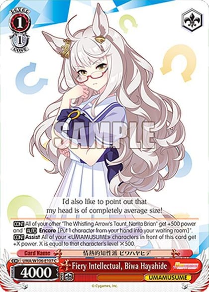 Fiery Intellectual, Biwa Hayahide, Umamusume: Pretty Derby UMA/W106-E107