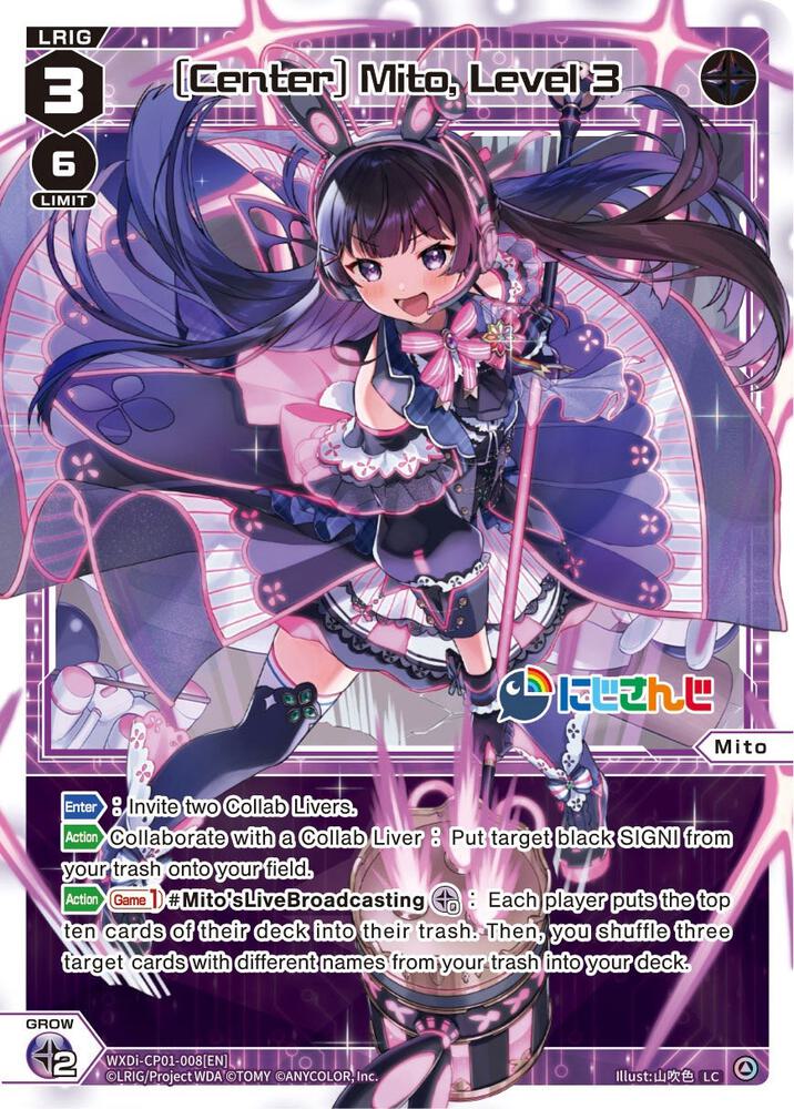 [Center] Mito, Level 3, Collab Booster: Nijisanji Diva WXDi-CP01-008[EN]