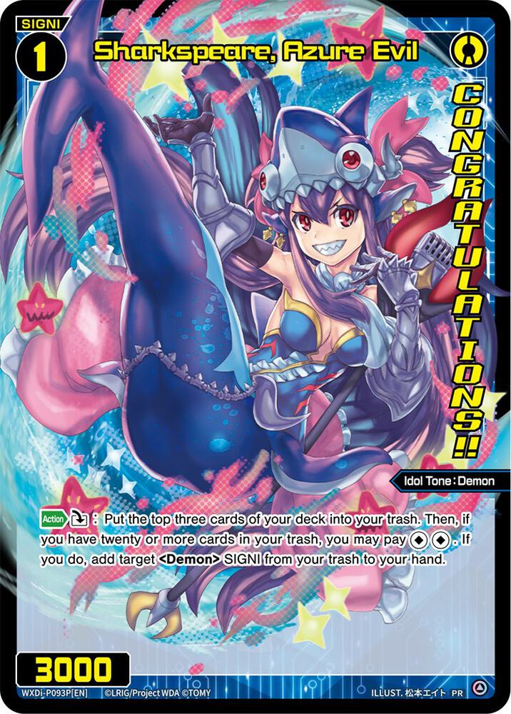 Sharkspeare, Azure Evil (August 2022) (Winner), Promo Cards WXDi-P093P[EN]
